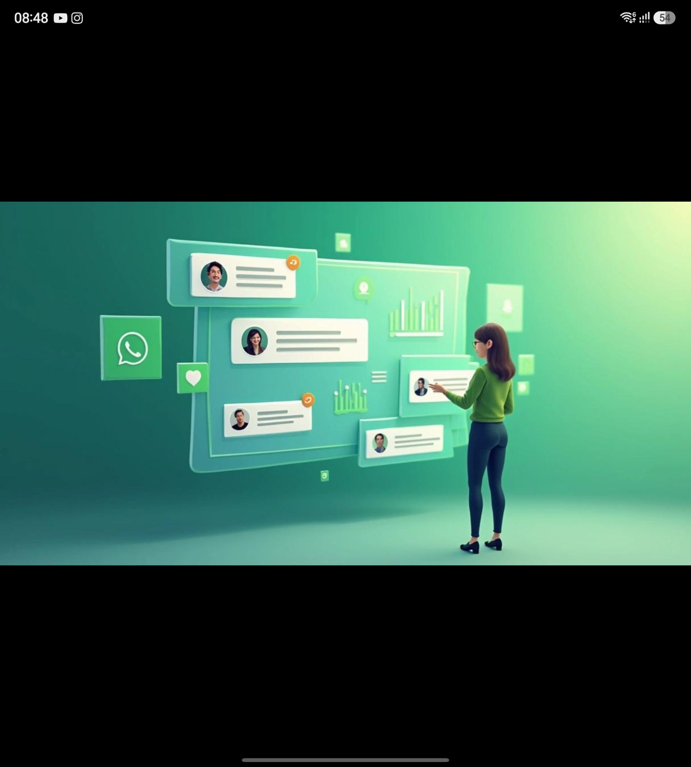 Illustration of a sample WhatsApp customer care inbox